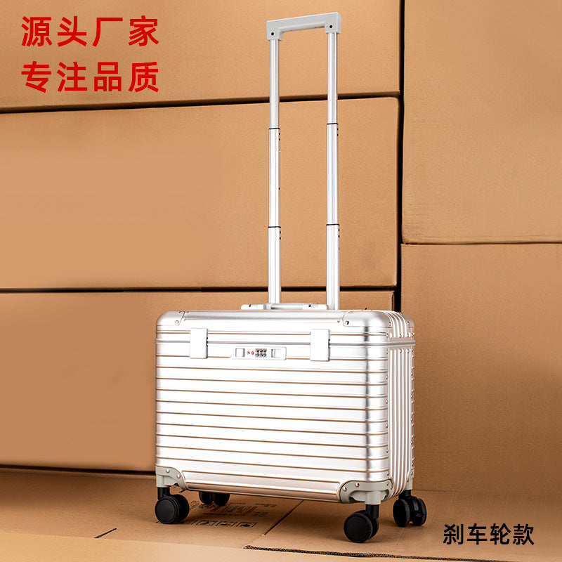 New Model Brake Wheel Aluminum-Magnesium Alloy Luggage Trolley Case